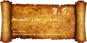 Neumüller Ixion névjegykártya